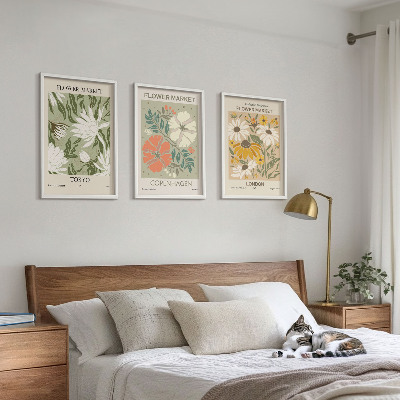 Tavelpaket med ramar Blommotiv från städer runt om i världen