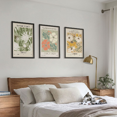 Tavelpaket med ramar Blommotiv från städer runt om i världen