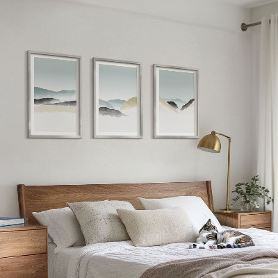 Tavelpaket med ramar Minimalistiska pastellfärgade berg