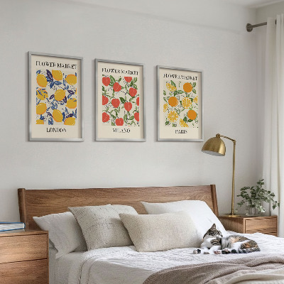 Tavelpaket med ramar Blommaffischer i städer