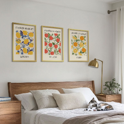 Tavelpaket med ramar Blommaffischer i städer