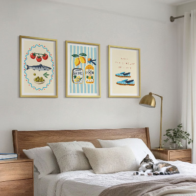 Tavelset ovanför soffa Bilder på livsstil med italienska smaker