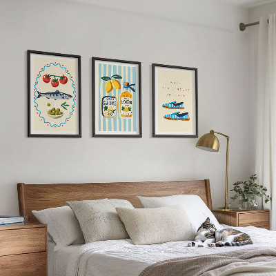 Tavelset ovanför soffa Bilder på livsstil med italienska smaker