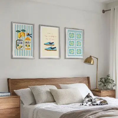 Tavelset med ramar motiv med italienska fruktelement