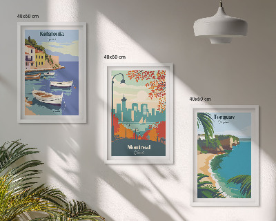 Tavelpaket med ramar Stadsbilder från Grekland, Kanada, Australien