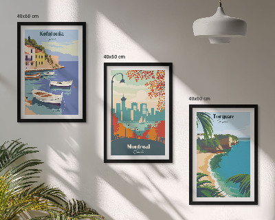Tavelpaket med ramar Stadsbilder från Grekland, Kanada, Australien