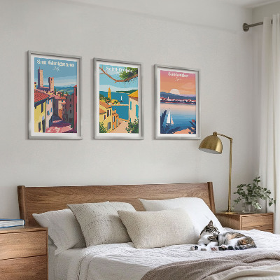 Tavelset ovanför soffa Italienska stadslandskap