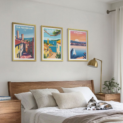 Tavelset ovanför soffa Italienska stadslandskap