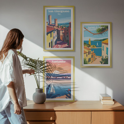Tavelset ovanför soffa Italienska stadslandskap