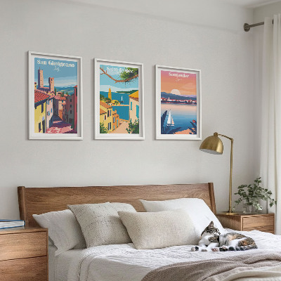 Tavelset ovanför soffa Italienska stadslandskap