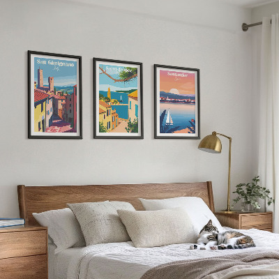 Tavelset ovanför soffa Italienska stadslandskap