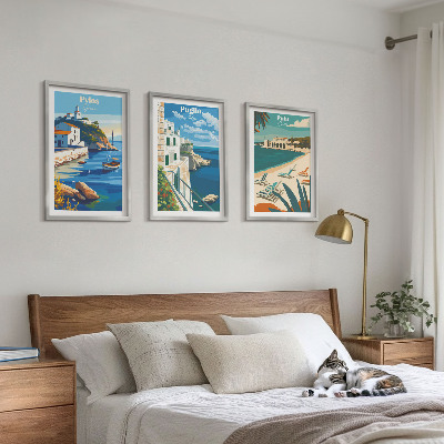 Tavelpaket med ramar Kustlandskap för turism