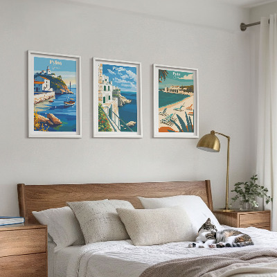 Tavelpaket med ramar Kustlandskap för turism