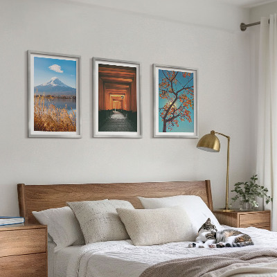 Tavelset ovanför soffa Japanska naturlandskap