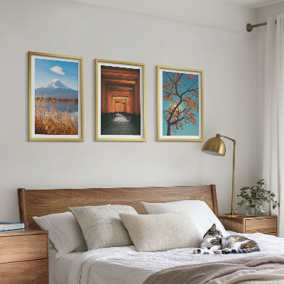 Tavelset ovanför soffa Japanska naturlandskap