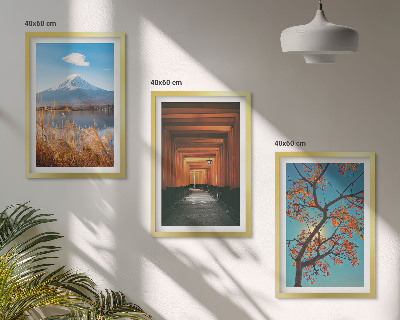 Tavelset ovanför soffa Japanska naturlandskap