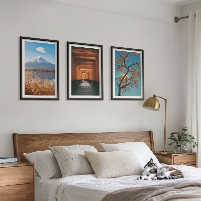 Tavelset ovanför soffa Japanska naturlandskap