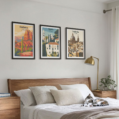 Tavelpaket med ramar Utsikt Sedona Sintra Valletta retro