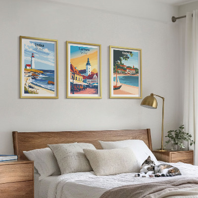 Tavelset ovanför soffa Stadsutsikt Ustka Tarnów Sopot