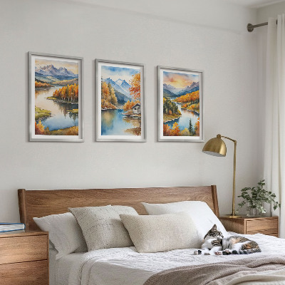 Tavelset ovanför soffa Höstlandskap i bergen