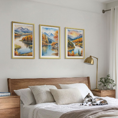 Tavelset ovanför soffa Höstlandskap i bergen