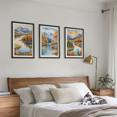 Tavelset ovanför soffa Höstlandskap i bergen