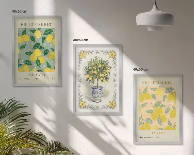 Tavelset med ramar Citrusfrukter från Italien