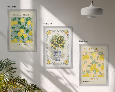 Tavelpaket med ramar Citrusfrukter Italien