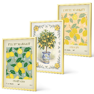 Tavelpaket med ramar Citrusfrukter Italien