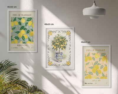 Tavelpaket med ramar Citrusfrukter Italien
