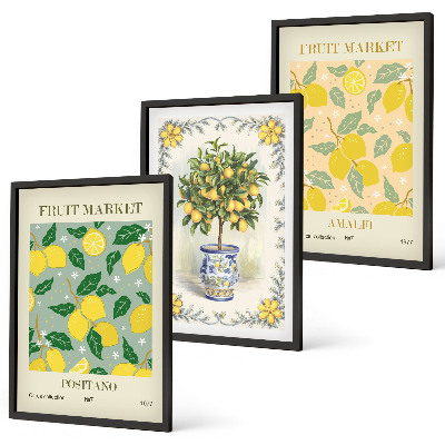 Tavelpaket med ramar Citrusfrukter Italien