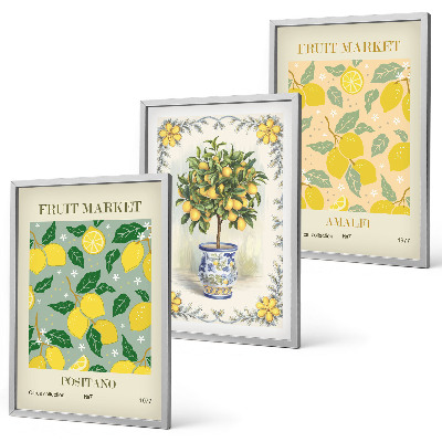Tavelpaket med ramar Citrusfrukter Italien