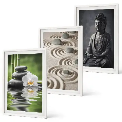 Tavelset med ramar Avkopplande Zen Buddha-vy