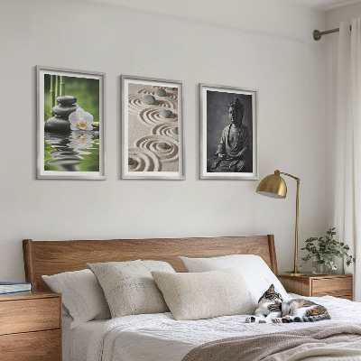 Tavelpaket med ramar Avkopplande utsikt över Zen Buddha