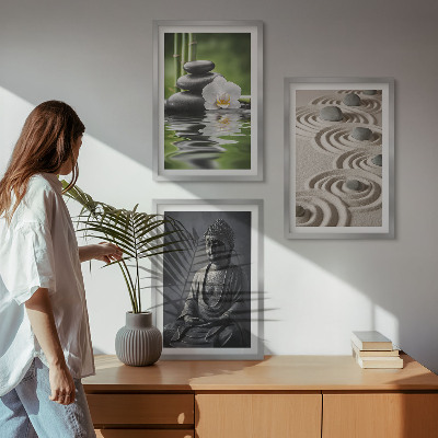 Tavelpaket med ramar Avkopplande utsikt över Zen Buddha
