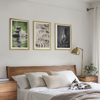 Tavelpaket med ramar Avkopplande utsikt över Zen Buddha