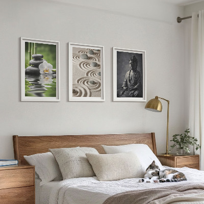 Tavelpaket med ramar Avkopplande utsikt över Zen Buddha