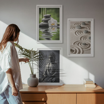 Tavelpaket med ramar Avkopplande utsikt över Zen Buddha