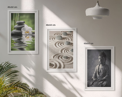 Tavelpaket med ramar Avkopplande utsikt över Zen Buddha