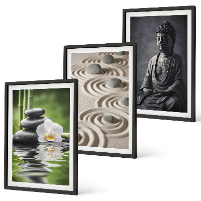 Tavelpaket med ramar Avkopplande utsikt över Zen Buddha