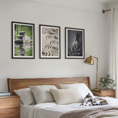 Tavelpaket med ramar Avkopplande utsikt över Zen Buddha