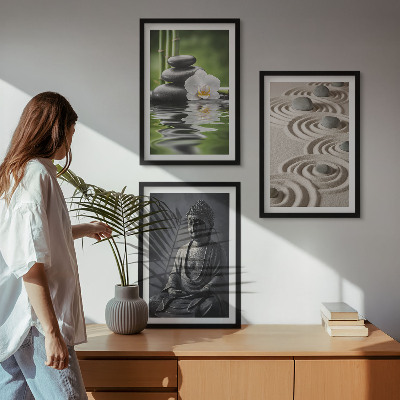 Tavelpaket med ramar Avkopplande utsikt över Zen Buddha