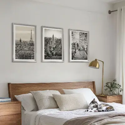 Utsikt över Paris set om 3 tavlor med New York-trappan