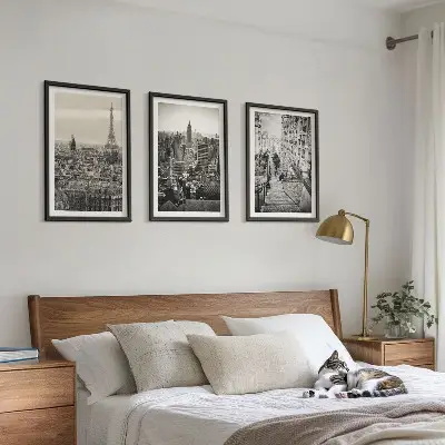 Utsikt över Paris set om 3 tavlor med New York-trappan