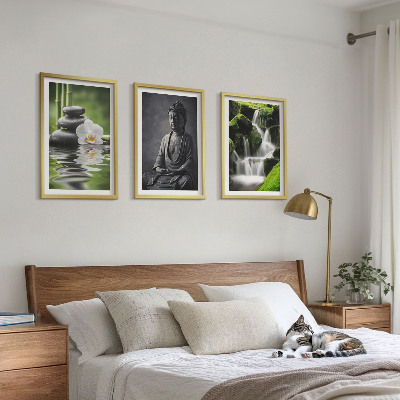 Tavelpaket med ramar Avkopplande ZEN-vattenmålningar