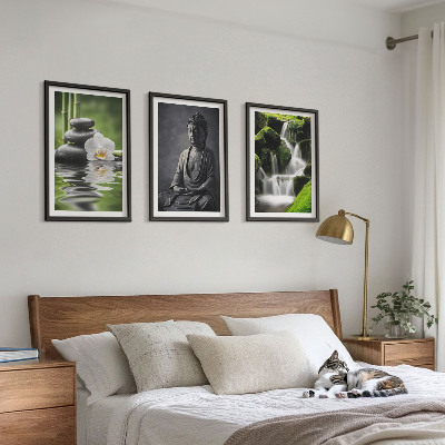 Tavelpaket med ramar Avkopplande ZEN-vattenmålningar