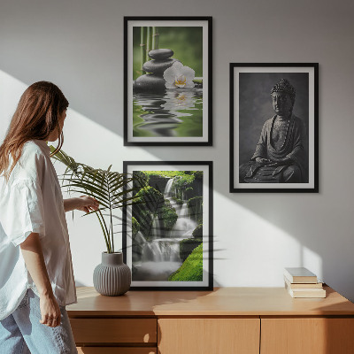 Tavelpaket med ramar Avkopplande ZEN-vattenmålningar
