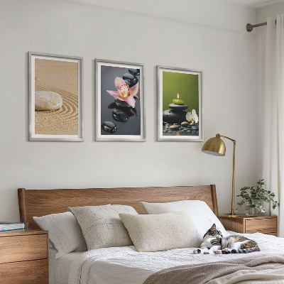 Tavelpaket med ramar Avkopplande zenstenmotiv