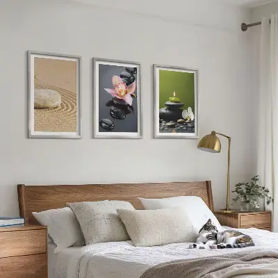 Tavelset med ramar motiv med avkopplande zenstenar