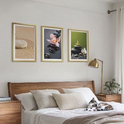 Tavelpaket med ramar Avkopplande zenstenmotiv